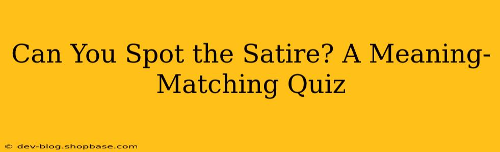 Can You Spot the Satire? A Meaning-Matching Quiz