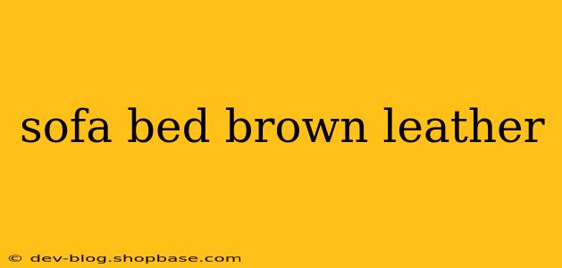 sofa bed brown leather